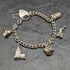British vintage sterling silver charm bracelet 28g